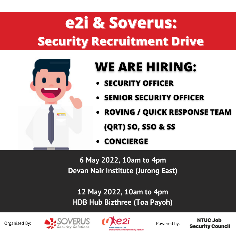 e2i & Soverus Security Recruitment Drive 6 and 12 May 2022